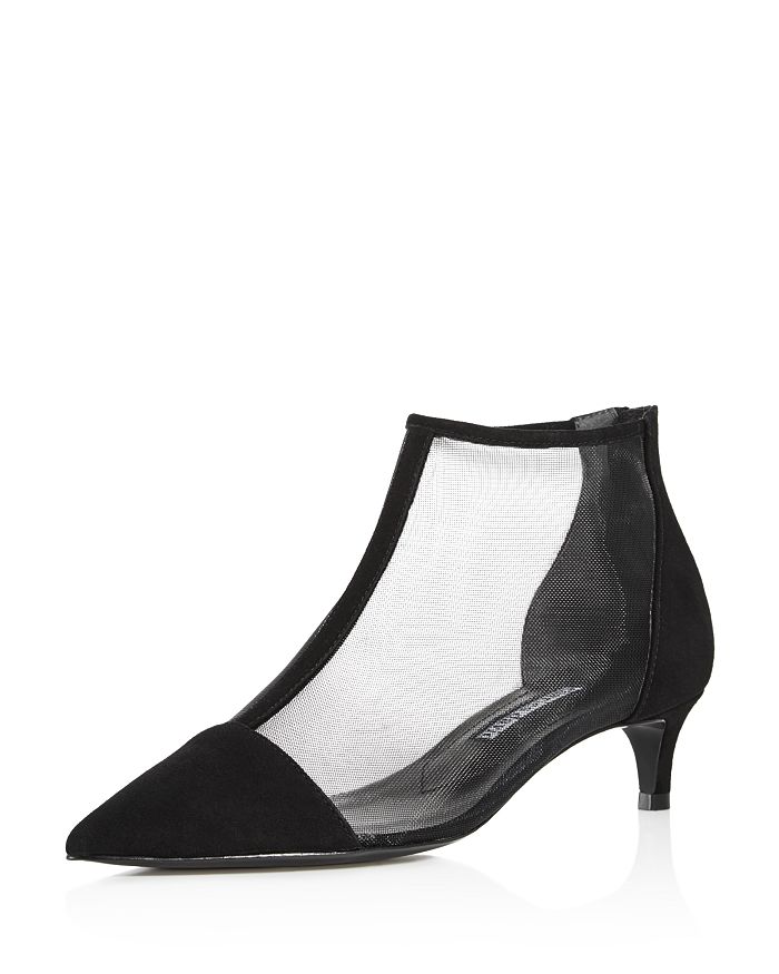 Charles David Women s Parlour Suede Mesh Pointed Toe Kitten Heel