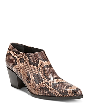 VINCE WOMEN'S HAMILTON SNAKESKIN-EMBOSSED LEATHER BOOTIES,F8576L3
