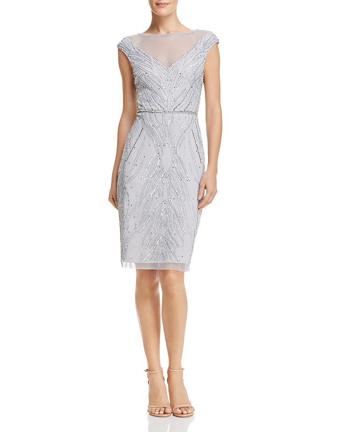 Embellished illusion dress clearance