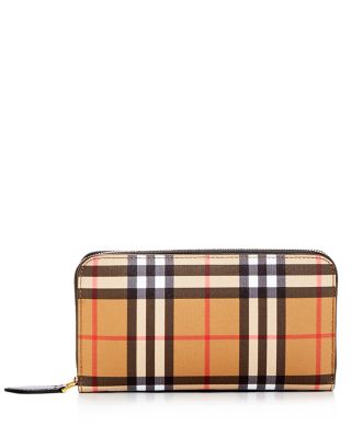 Burberry Haymarket Check Elmore Zip Around Wallet (SHF-19807) – LuxeDH