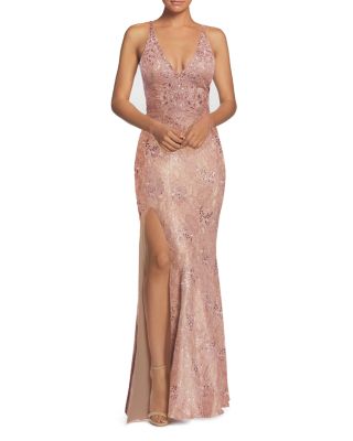 dress the population lace mermaid gown