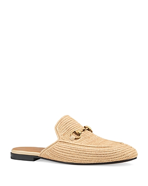 GUCCI Men's Straw Princetown Slippers,5263089I270
