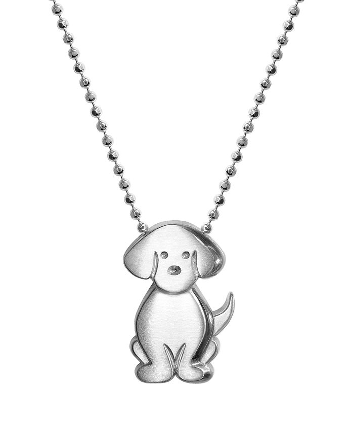 ALEX WOO SILVER SIGNS DOG NECKLACE, 16,NSIGNDO-S