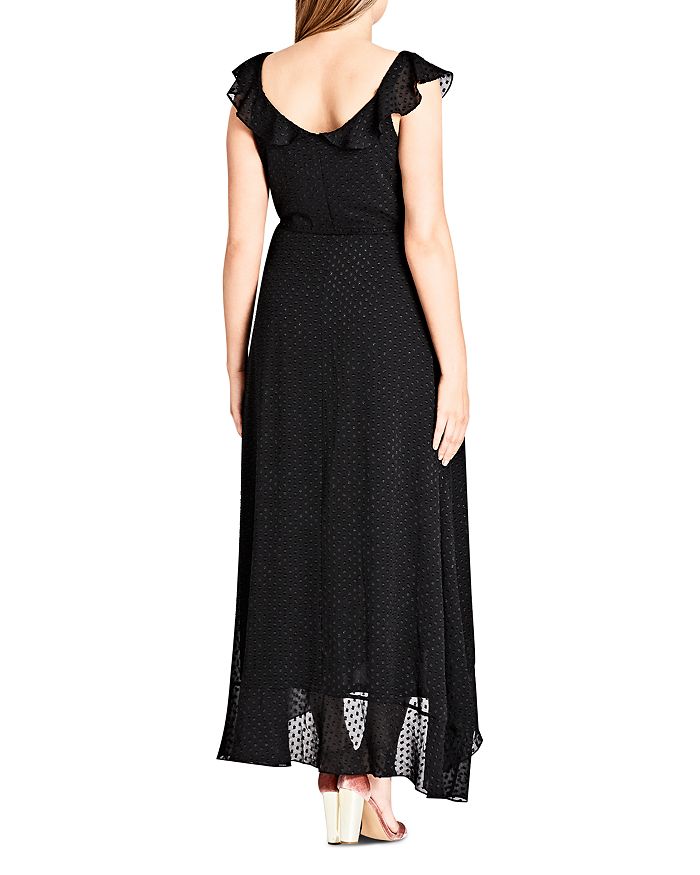 City Chic Trendy Plus Size Ruffled Wrap Dress In Black ...