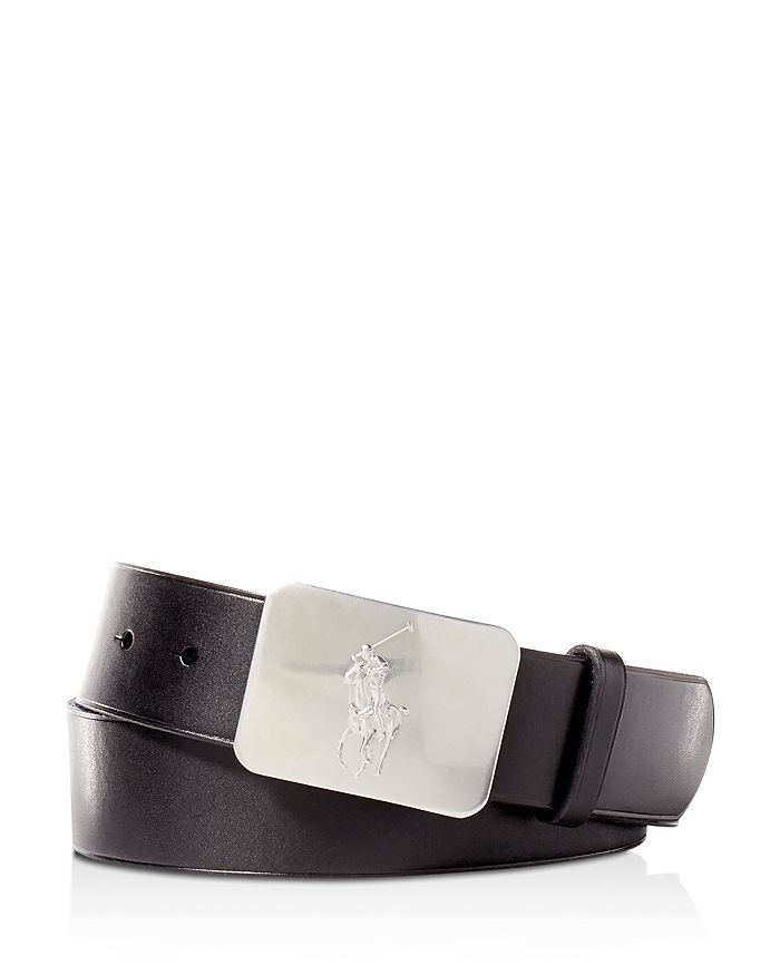 Shop Polo Ralph Lauren Vaccetta Leather Belt In Black