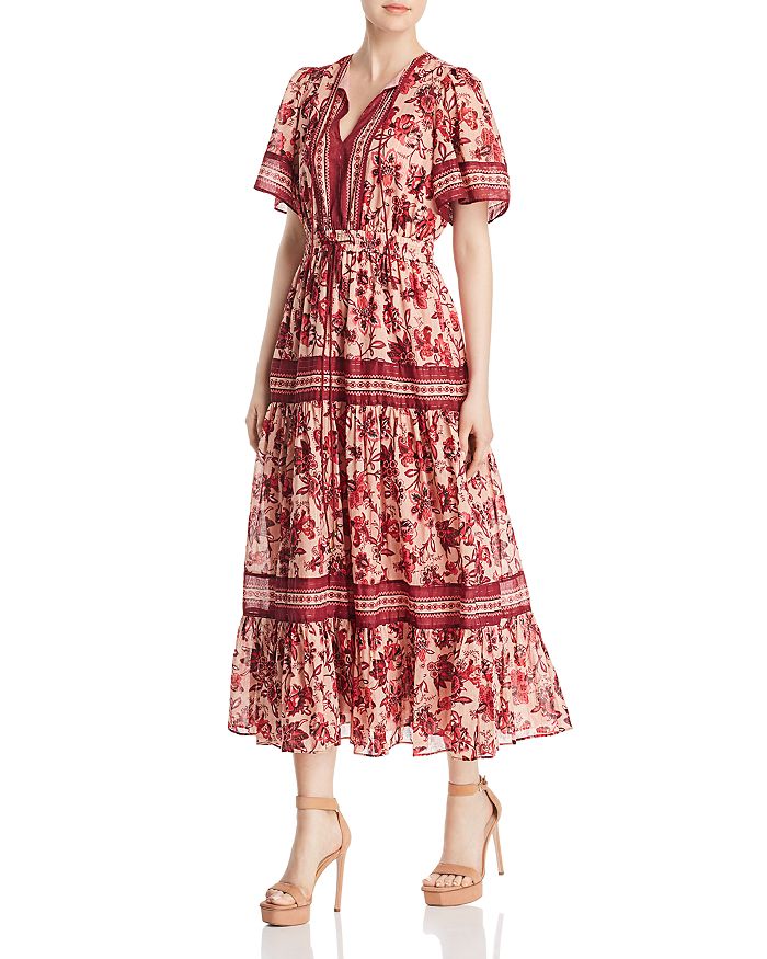 kate spade new york Paisley Blossom Print Midi Dress | Bloomingdale's