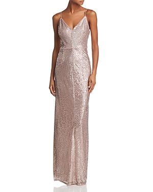 ADRIANNA PAPELL SEQUINED COLUMN GOWN,AP1E203446