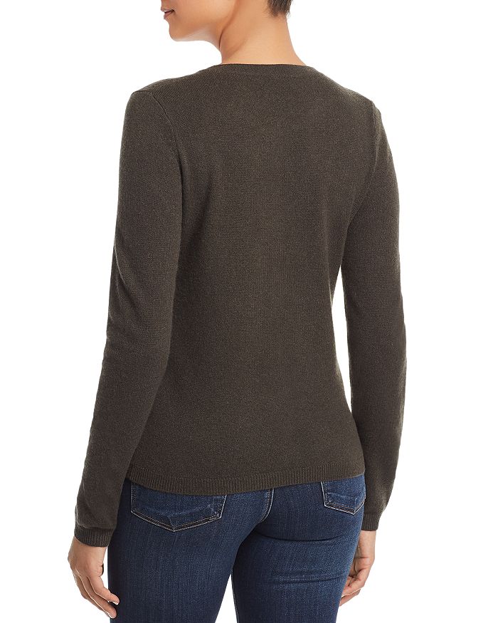 C By Bloomingdale's Crewneck Cashmere Cardigan - Exclusive In Dark Olive