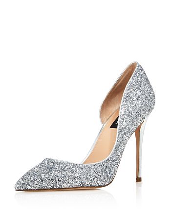 AQUA Women's Dion Glitter Embellished High-Heel d'Orsay Pumps - 100% ...