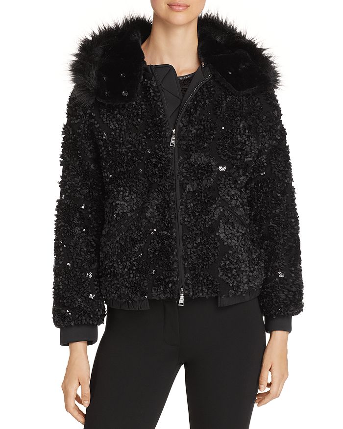 Armani Sequined Hooded Bomber Jacket | Bloomingdale's