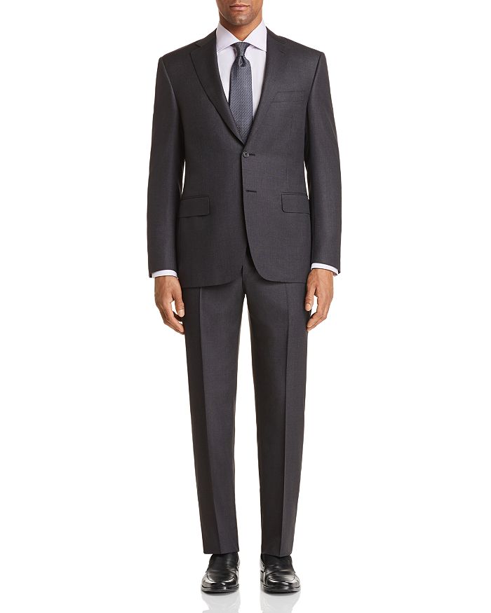 Canali Siena Denim Effect Classic Fit Suit In Charcoal | ModeSens