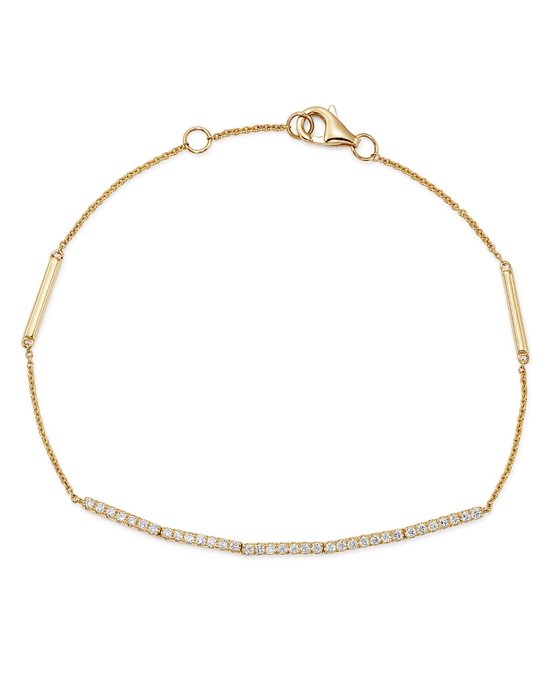 Bloomingdale's Diamond Bezel Ankle Bracelet In 14k Yellow Gold, 0.20 Ct. T. W. - Exclusive In White/gold