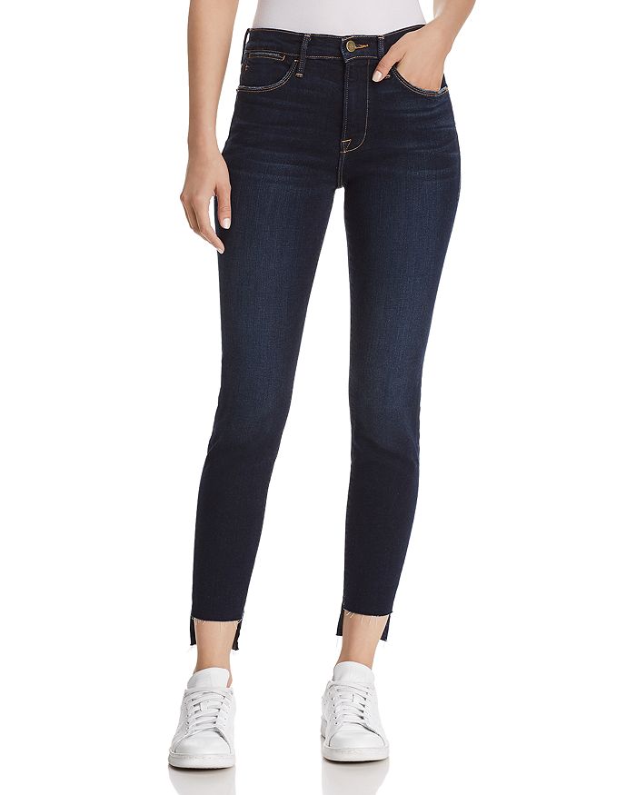 FRAME Le High Skinny Raw-Edge Stagger Jeans in Cabana - 100% Exclusive ...