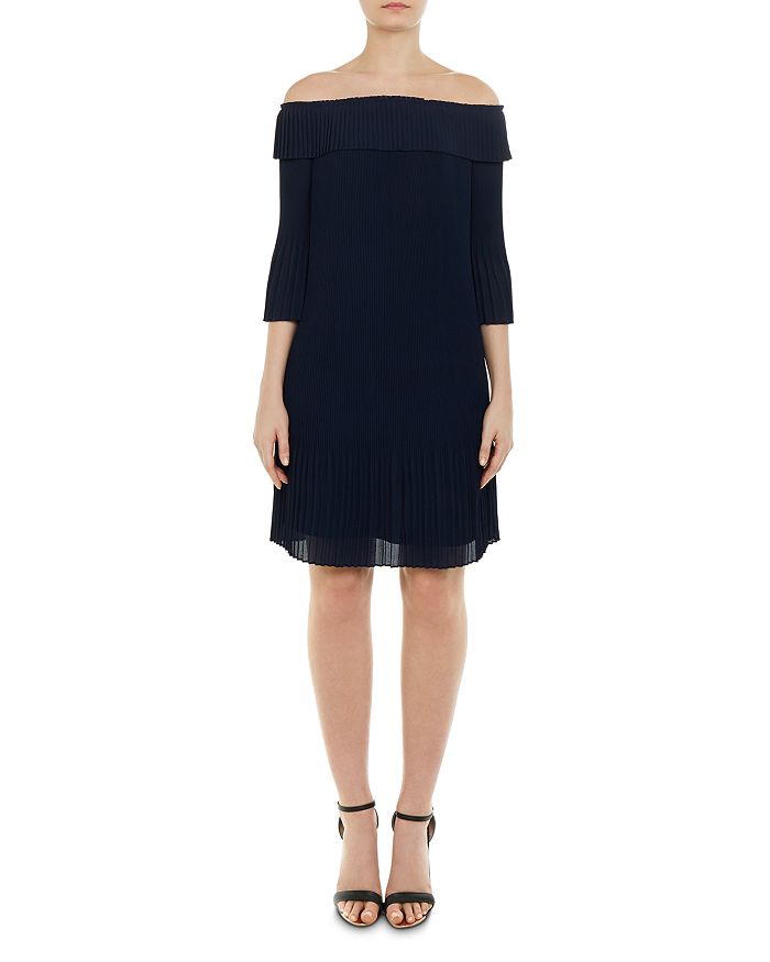 Ted Baker Franeis Off the Shoulder Pleated Dress Bloomingdale s