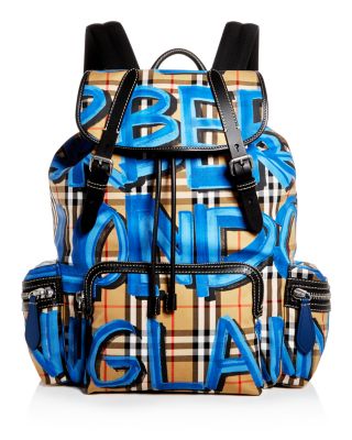 Burberry Graffiti Logo Print Vintage Check Backpack Bloomingdale s