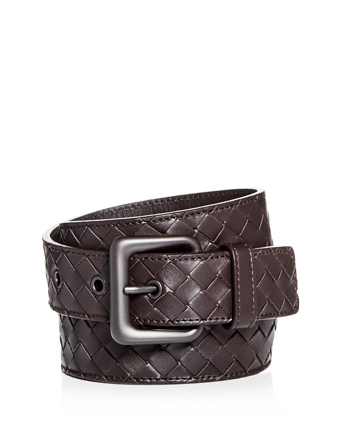 Bottega Veneta Men's Matte Buckle Woven Leather Belt | Bloomingdale's
