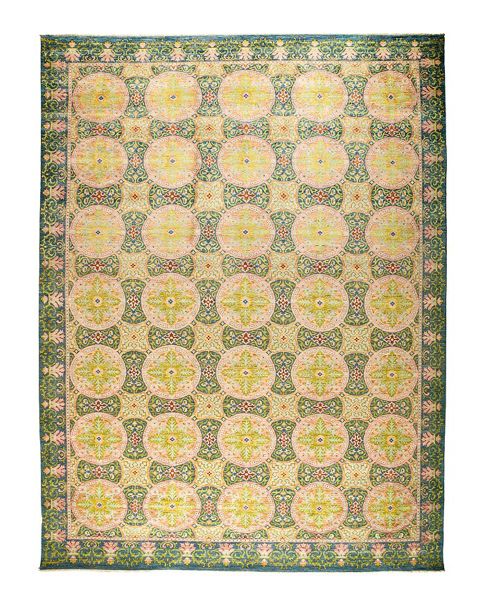 Bloomingdale's Solo Rugs Eclectic Hand-knotted Area Rug, 12'2 X 6'1 In Green
