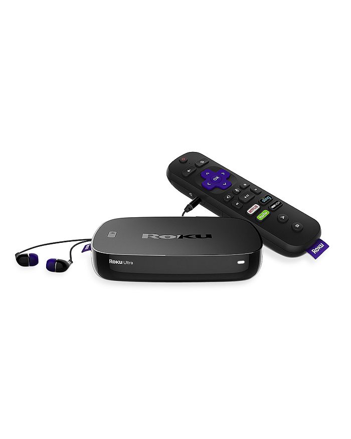 Roku Ultra 4k Streaming Media Player With Jbl Headphones & Enhanced Voice Remote In Black