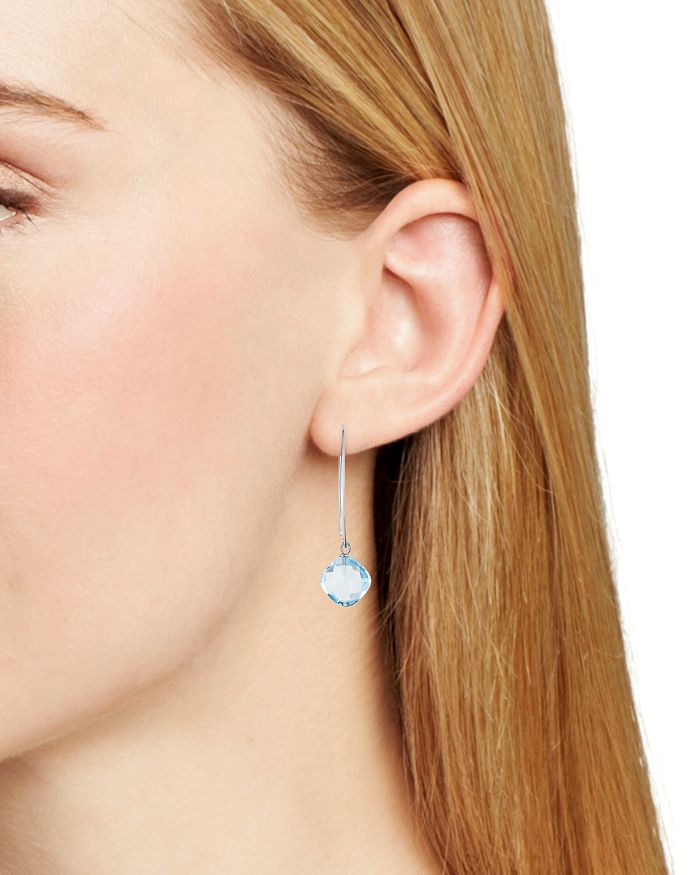 Shop Nancy B Cushion Threader Drop Earrings - 100% Exclusive In Blue/silver