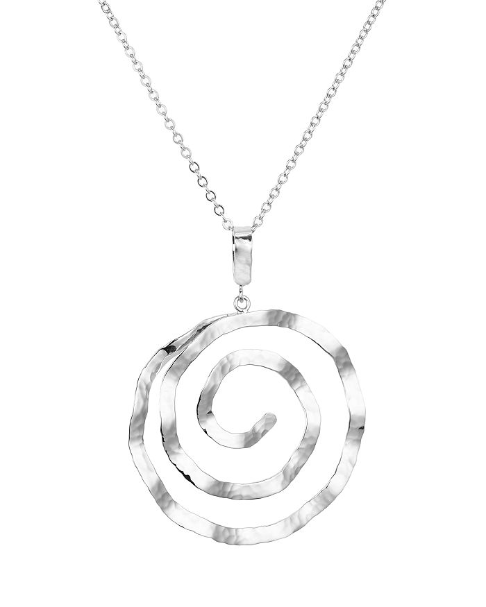 Bloomingdale's Hammered Spiral Pendant Necklace, 17 - 100% Exclusive In Silver