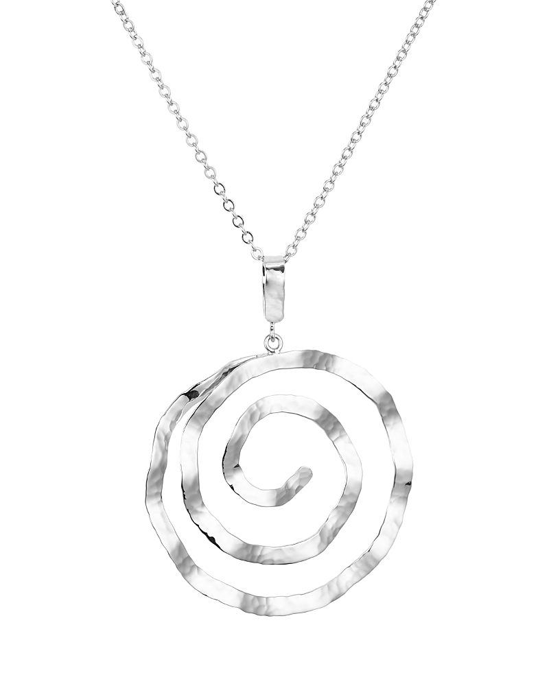 Bloomingdale's Hammered Spiral Pendant Necklace, 17 - Exclusive In Silver