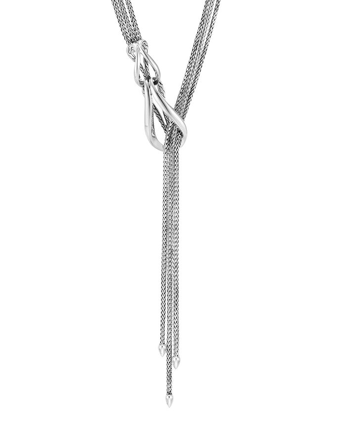 JOHN HARDY STERLING SILVER CLASSIC CHAIN INTERLOCKING LINK LARIAT NECKLACE,NB90124X18