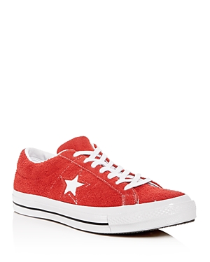 CONVERSE MEN'S ONE STAR TEXTURED SUEDE LACE UP trainers,158434C