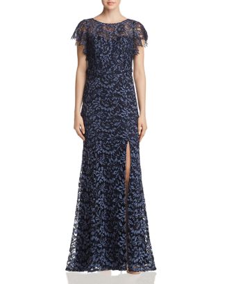 Decode 1.8 Flutter-Sleeve Lace Gown | Bloomingdale's