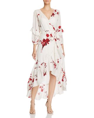 floral silk wrap dress