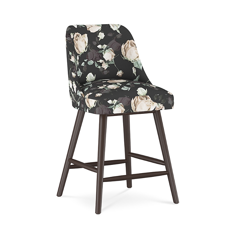 Sparrow & Wren Anita Printed Counter Stool - Exclusive In Champagne Roses Black