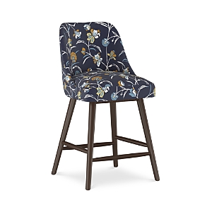 Sparrow & Wren Anita Printed Counter Stool - 100% Exclusive In Whisp Floral Navy Ochre