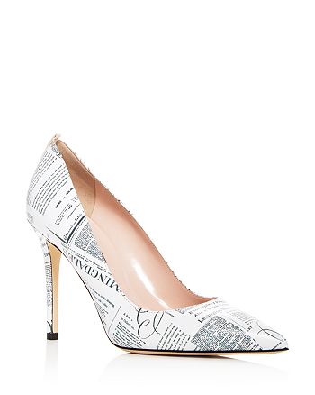 SJP by Sarah Jessica Parker - Women's Fawn Bloomingdale's Newsprint Leather Pumps - 100% Exclusive
