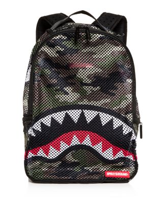 sprayground camo mesh shark backpack