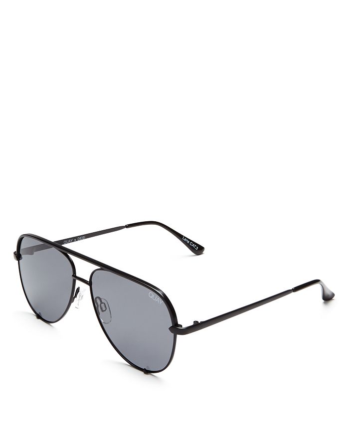 Quay Women's High Key Polarized Mini Aviator Sunglasses, 53mm In Black ...