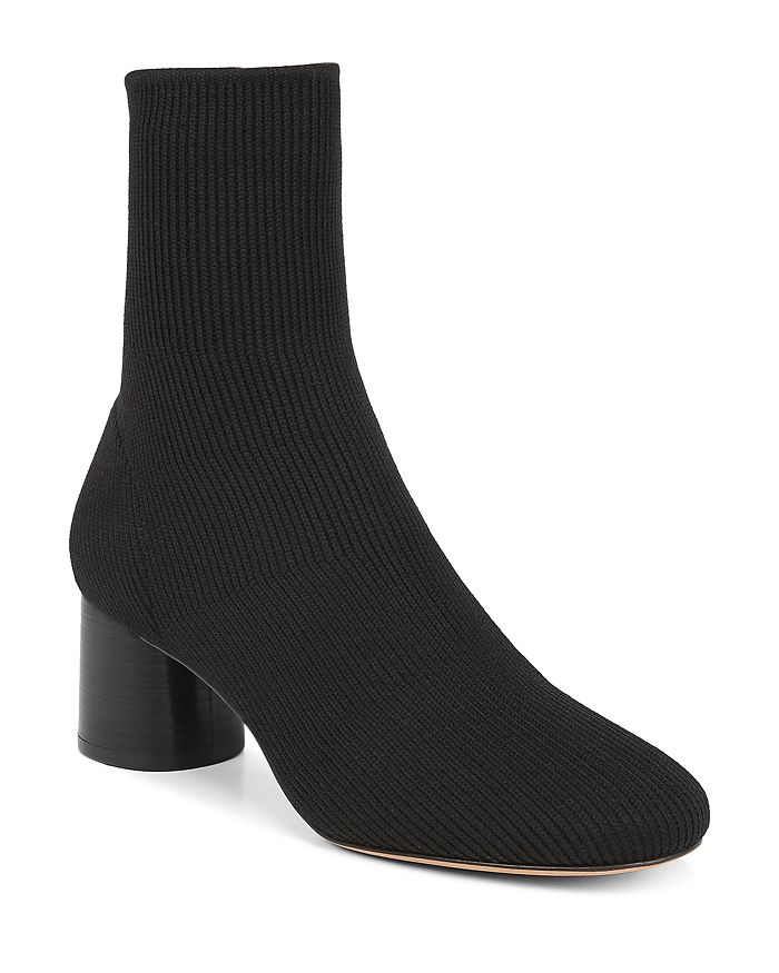 Vince Women's Tasha Round-toe Mid-heel Knit Booties In Black