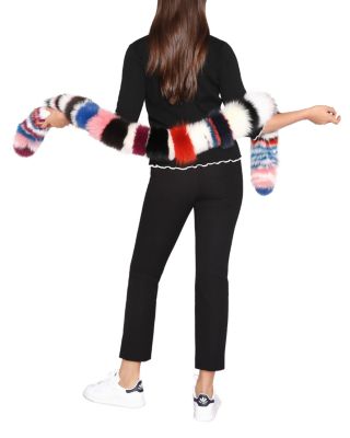 Charlotte Simone Chunky Monkey Striped Fox-Fur Scarf | Bloomingdale's