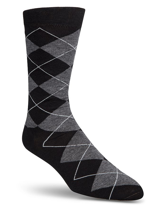 Shop Cole Haan Classic Argyle Crew Socks In Black