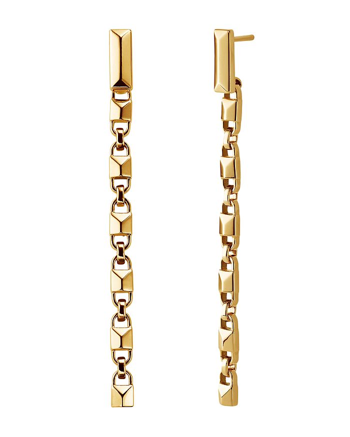 Michael Kors Mercer Link Sterling Silver Drop Earrings In 14k Gold-plated Sterling Silver, 14k Rose Gold-plated S