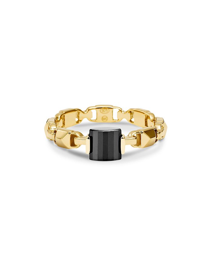 MICHAEL KORS MERCER LINK SEMI-PRECIOUS STERLING SILVER RING IN 14K GOLD-PLATED STERLING SILVER OR SOLID STERLING ,MKC1026AM