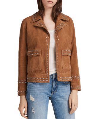 all saints tan suede jacket