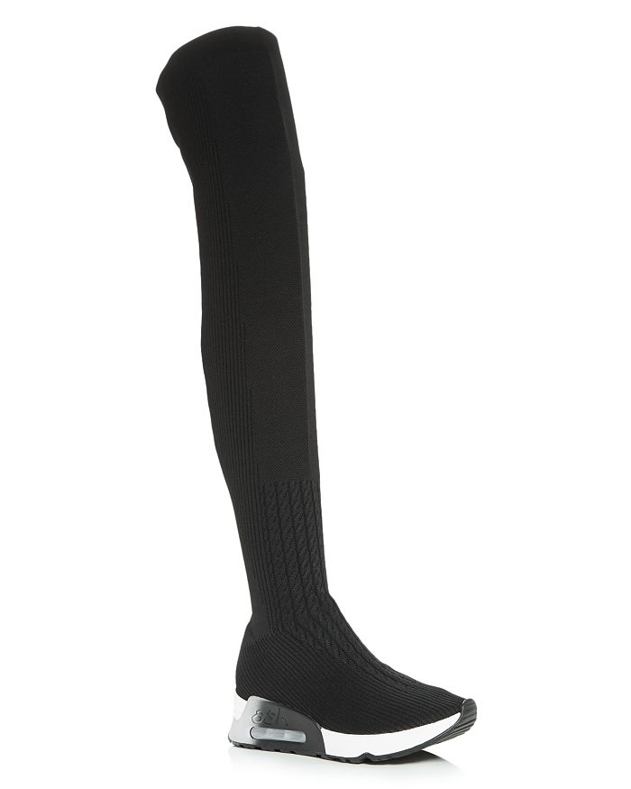 Ash Women s Lola Knit Over the Knee Wedge Boots Bloomingdale s