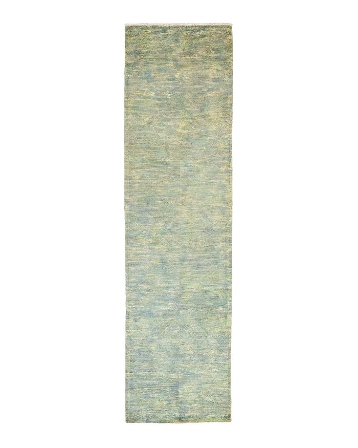 Bloomingdale's Vibrance 2 Hand-knotted Runner Rug, 3' 1 X 11' 10 In Green