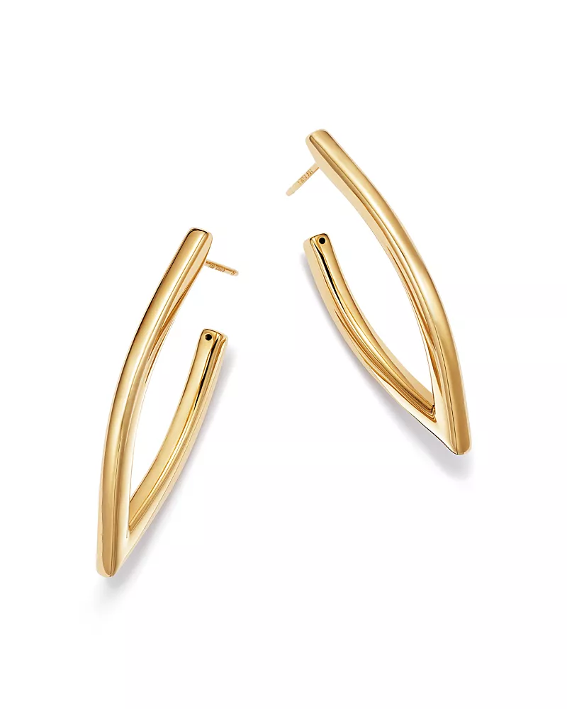 Bloomingdale's Fine Collection V-Shape Hoop Earrings in 14K Yellow Gold