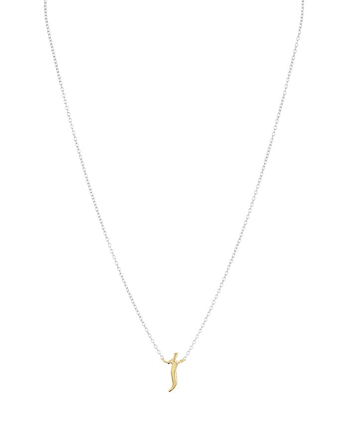Shop Argento Vivo Two Tone Gothic Initial Pendant Necklace, 16 In Two Tone/j