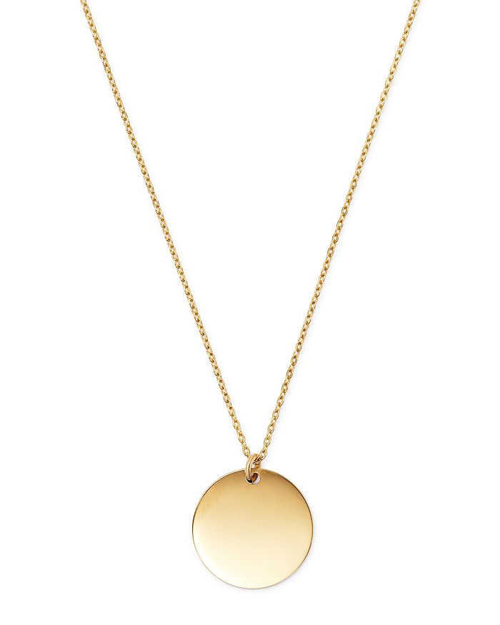 Moon & Meadow 14K Yellow Gold Disc Pendant Necklace, 17