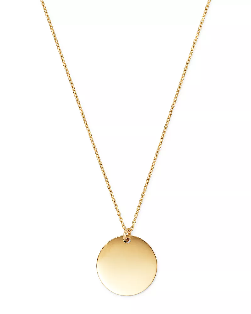 Moon & Meadow 14K Yellow Gold Disc Pendant Necklace, 17 - Exclusive