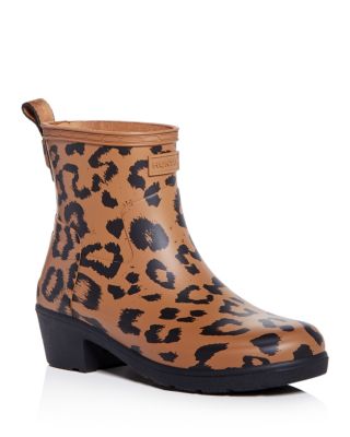 leopard rain booties