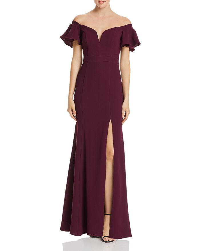 Avery G Avery G Off-the-Shoulder Ruffled-Sleeve Gown | Bloomingdale's