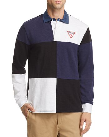 Long Sleeve Color Block Rugby Shirt, Color Block Rugby Shirt