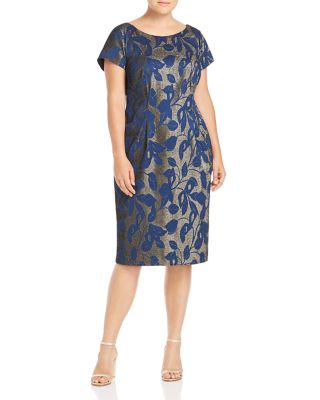Adrianna Papell Plus Metallic Brocade Sheath Dress | Bloomingdale's Women  Plus Size Clothing